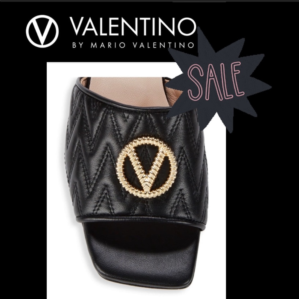 Mario Valentino Afrodite. Leather Slip-on Sandals